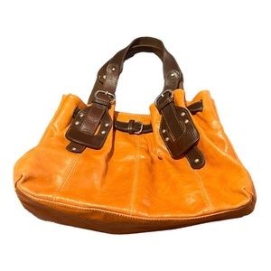 Tano Tangerine Leather Shoulder Bag